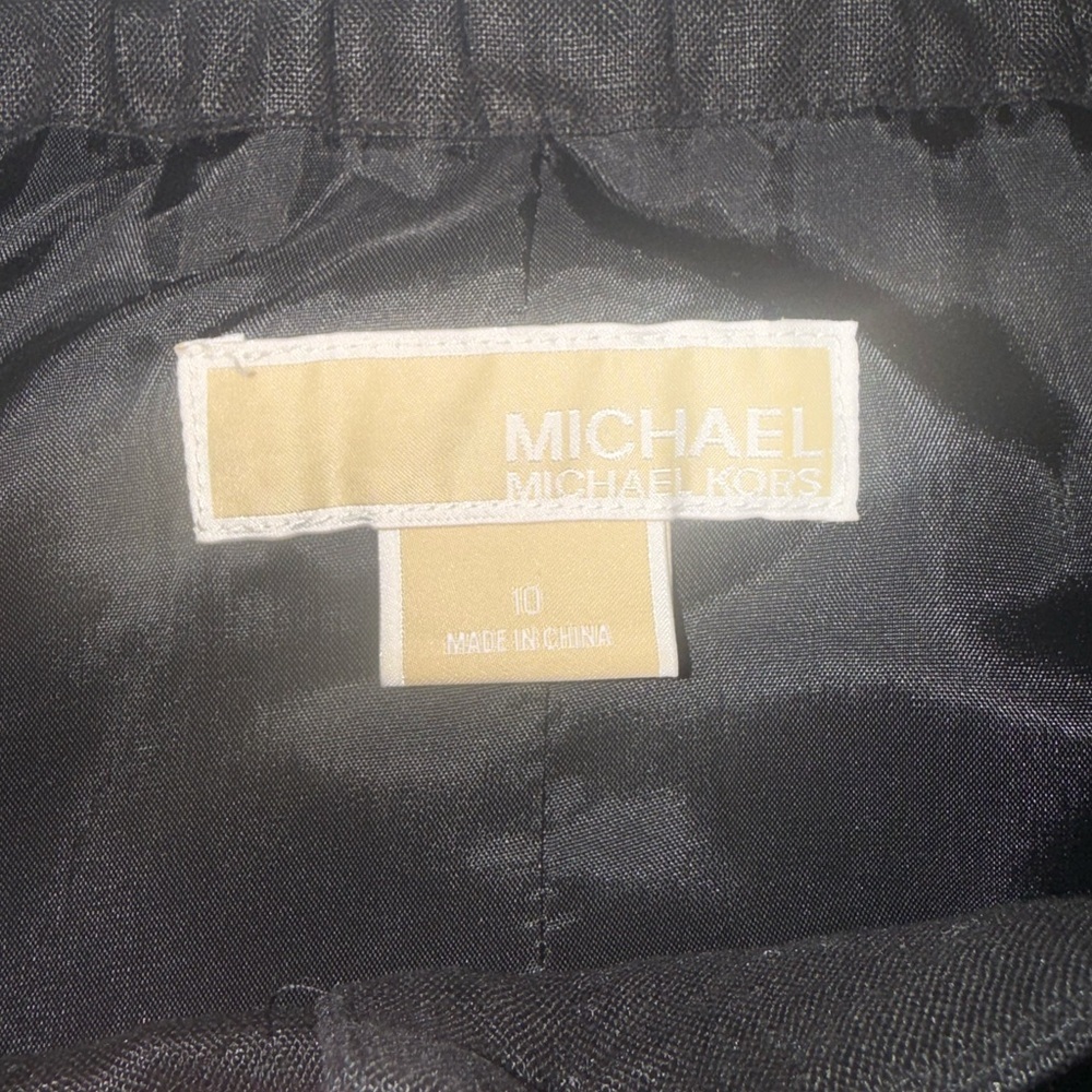 Michael Michael Kors Black Linen Cropped Button Front Top Size 10 - Picture 6 of 6